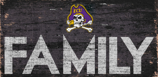 East Carolina Pirates Sign Wood 12x6 Family Design