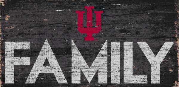 Indiana Hoosiers Sign Wood 12x6 Family Design