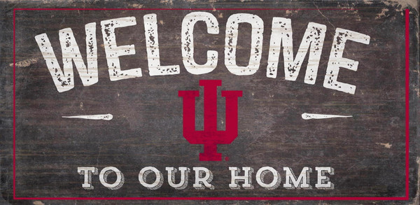 Indiana Hoosiers Sign Wood 6x12 Welcome To Our Home Design