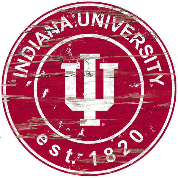 Indiana Hoosiers Wood Sign - 24" Round