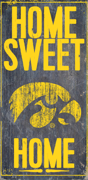 Iowa Hawkeyes Wood Sign - Home Sweet Home 6x12
