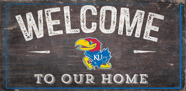 Kansas Jayhawks Sign Wood 6x12 Welcome To Our Home Design
