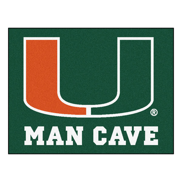 University of Miami - Miami Hurricanes Man Cave All-Star U Primary Logo Green