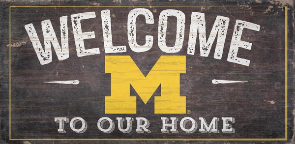 Michigan Wolverines Sign Wood 6x12 Welcome To Our Home Design