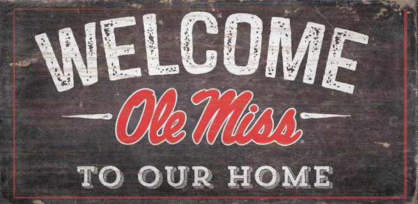 Mississippi Rebels Sign Wood 6x12 Welcome To Our Home Design