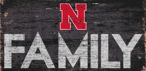 Nebraska Cornhuskers Sign Wood 12x6 Family Design