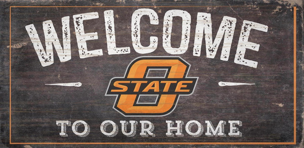 Oklahoma State Cowboys Sign Wood 6x12 Welcome To Our Home Design