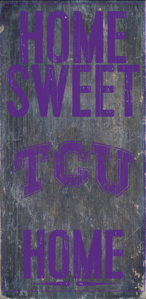 TCU Horned Frogs Sign Wood 6x12 Home Sweet Home Design