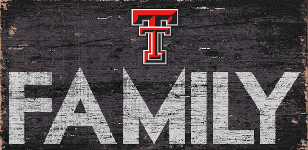 Texas Tech Red Raiders Sign Wood 12x6 Family Design