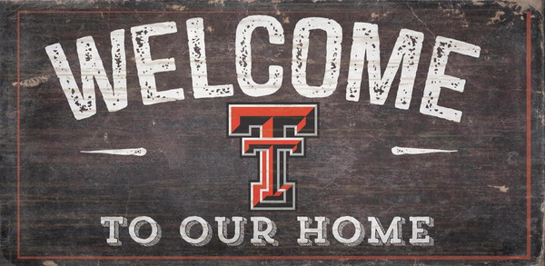 Texas Tech Red Raiders Sign Wood 6x12 Welcome To Our Home Design