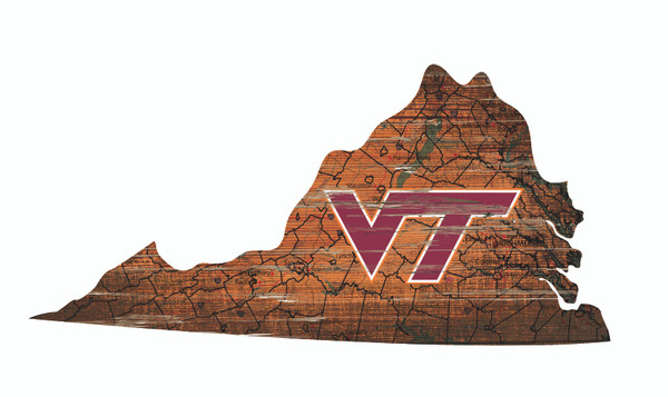 Virginia Tech Hokies Wood Sign - State Wall Art