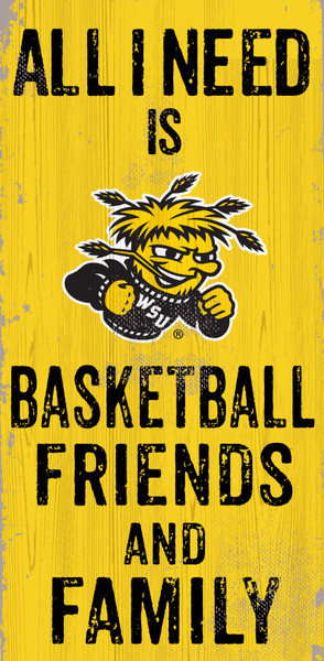 Wichita State Shockers Sign Wood 6x12 Football Friends and Family Design Color