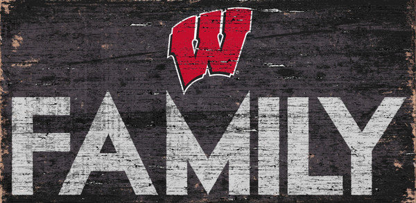 Wisconsin Badgers Sign Wood 12x6 Family Design