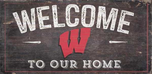 Wisconsin Badgers Sign Wood 6x12 Welcome To Our Home Design