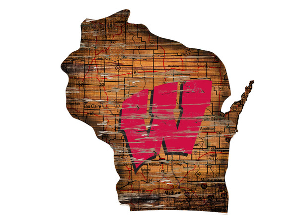Wisconsin Badgers Wood Sign - State Wall Art