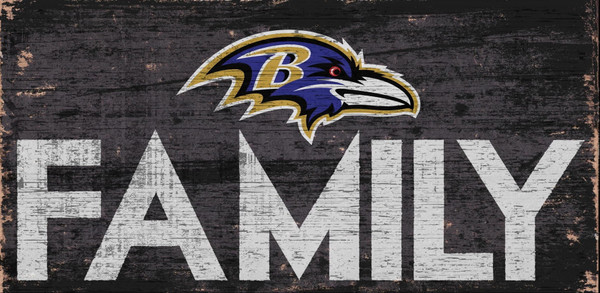 Baltimore Ravens Sign Wood 12x6 Family Design