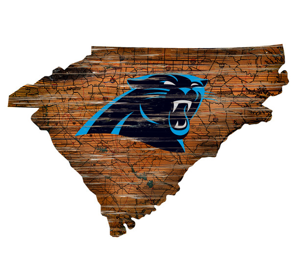 Carolina Panthers Sign Wood 24 Inch State Wall Art Design