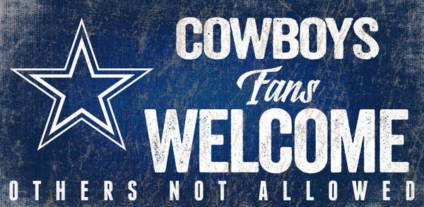 Dallas Cowboys Wood Sign Fans Welcome 12x6