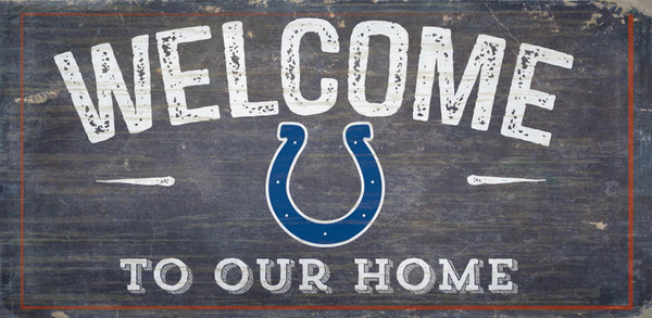 Indianapolis Colts Sign Wood 6x12 Welcome To Our Home Design