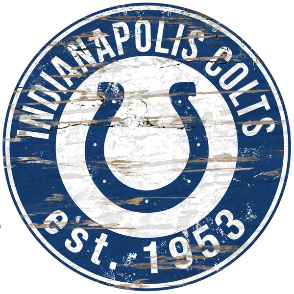 Indianapolis Colts Wood Sign - 24" Round