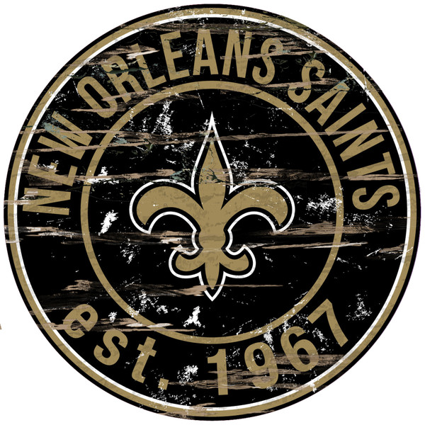New Orleans Saints Wood Sign - 24" Round