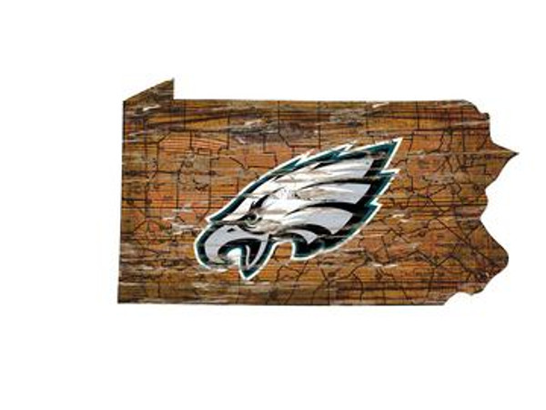 Philadelphia Eagles Sign Wood 24 Inch State Wall Art Design