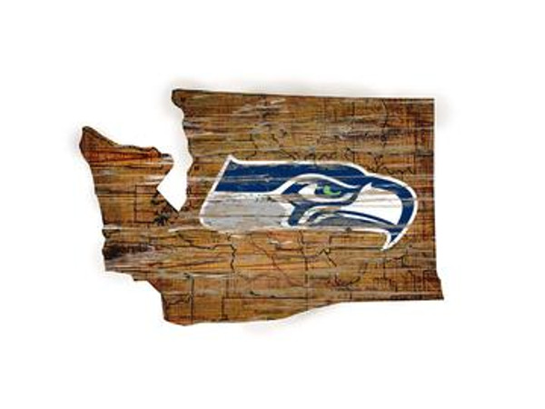 Seattle Seahawks Wood Sign - State Wall Art
