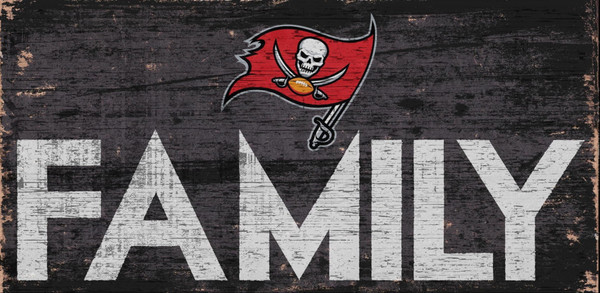Tampa Bay Buccaneers Sign Wood 12x6 Family Design