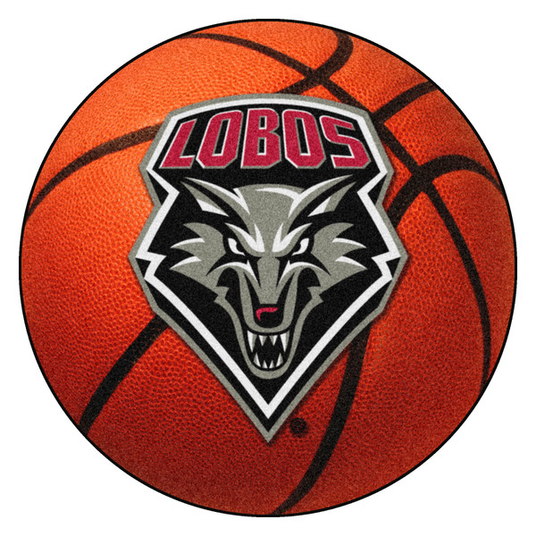 University of New Mexico - New Mexico Lobos Basketball Mat "Wolf Head & LOBOS" Logo Orange