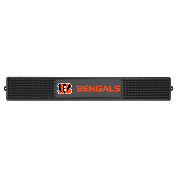 Cincinnati Bengals Drink Mat "Striped B" Logo & "Bengals" Wordmark Black
