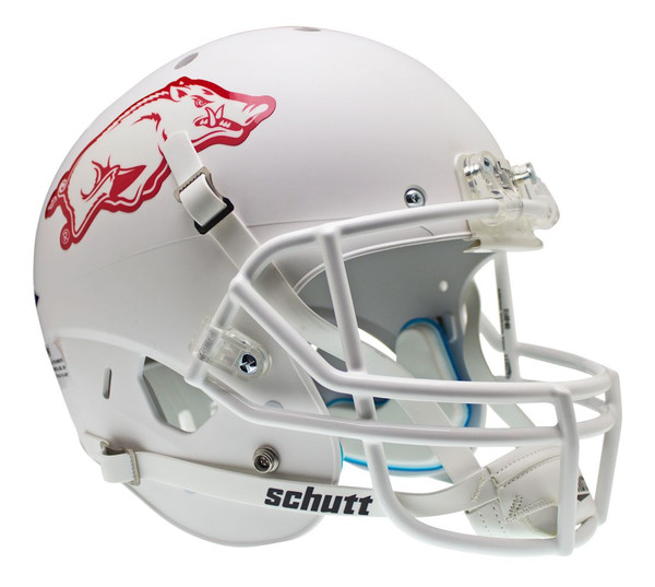 Arkansas Razorbacks Schutt XP Full Size Replica Helmet - White Alternate Helmet 1