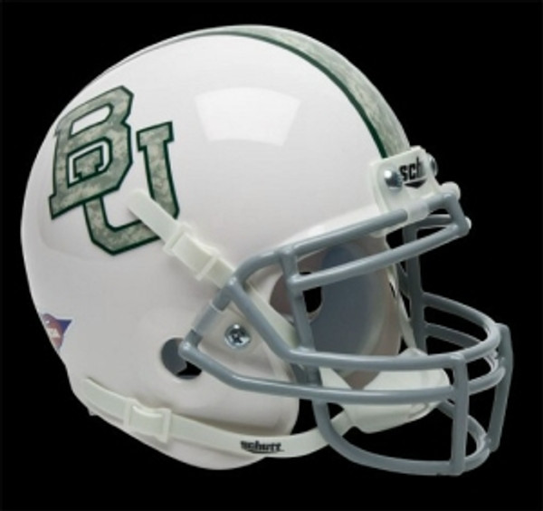 Baylor Bears Schutt Authentic Full Size Helmet - White w/ Camo Alternate Helmet 1