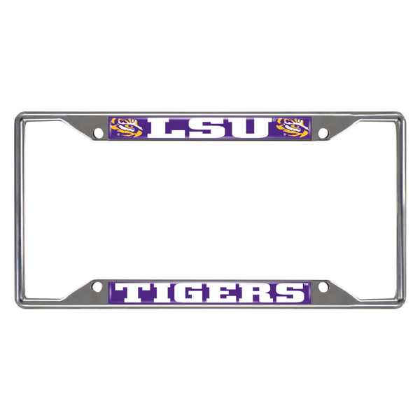 Louisiana State University - LSU Tigers License Plate Frame LSU Tiger Eye Secondary Logo Chrome