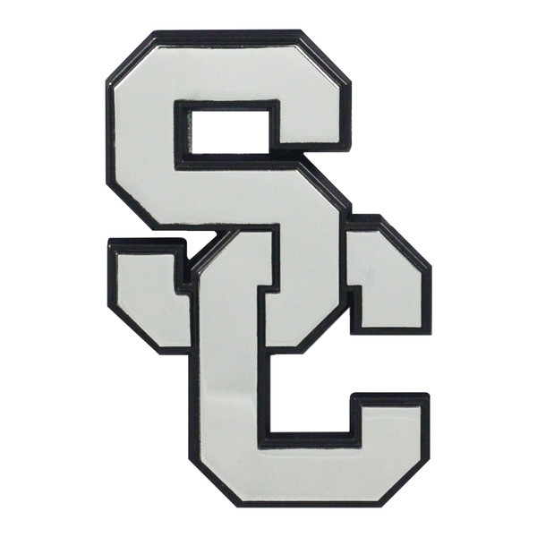 University of Southern California - Southern California Trojans Chrome Emblem Interlocking SC Primary Logo Chrome