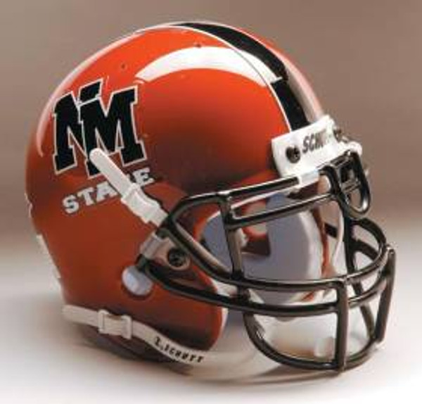 New Mexico State Aggies 1995-2004 Throwback Schutt Mini Helmet - Sold Black Stripe
