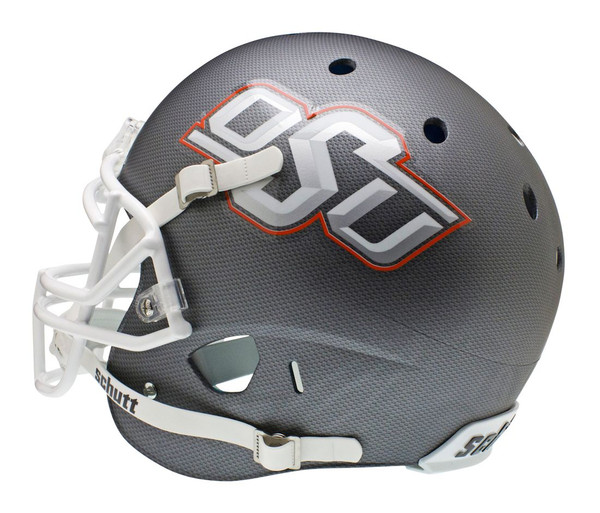 Oklahoma State Cowboys Schutt XP Authentic Full Size Helmet - Carbon Fiber Matte Gray Alternative #6