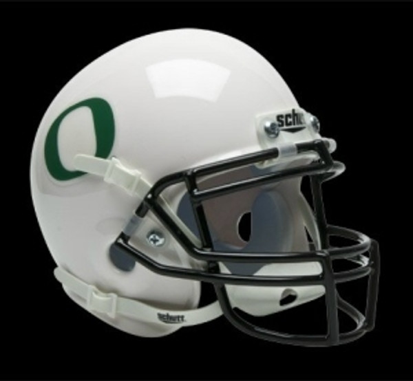Oregon Ducks Schutt Mini Helmet -  White w/DG Decal Alternate Helmet