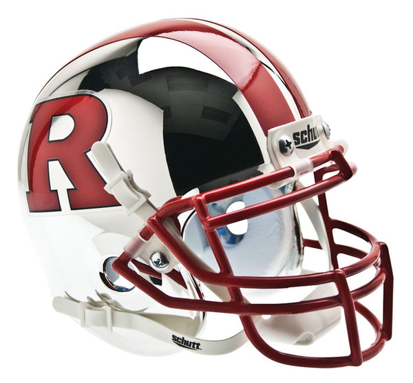 Rutgers Scarlet Knights Schutt Mini Helmet - Alt 6 - Chrome