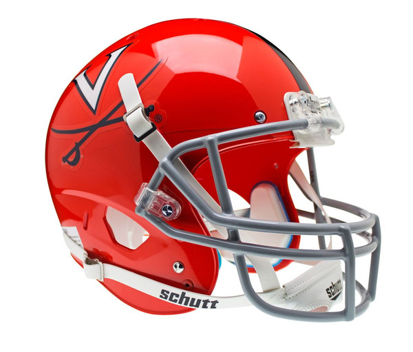 Virginia Cavaliers Schutt XP Full Size Replica Helmet - Alternate Helmet #2, Orange Helmet, Gray Mask
