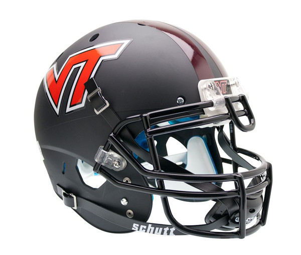 Virginia Tech Hokies Schutt XP Authentic Full Size Helmet - Matt Black Alternate 1