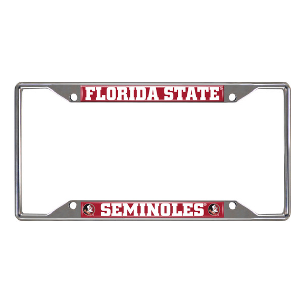 Florida State University - Florida State Seminoles License Plate Frame "Seminole" Logo & Wordmark Chrome