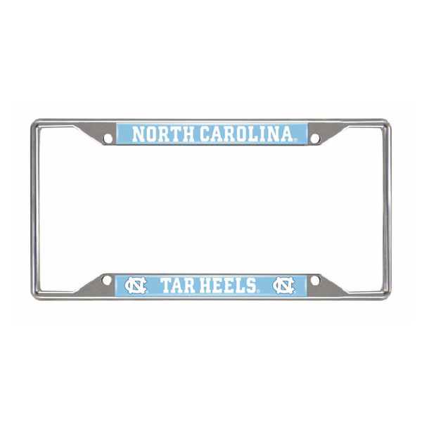 University of North Carolina at Chapel Hill - North Carolina Tar Heels License Plate Frame "NC" Logo & Wordmark Chrome