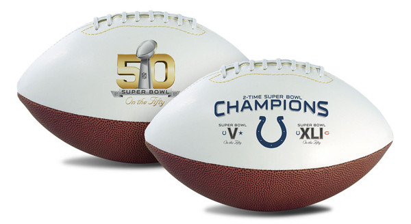 Indianapolis Colts Football Full Size On The Fifty 2 Time Champ