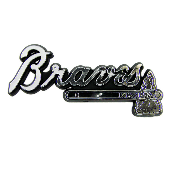 Atlanta Braves Molded Chrome Emblem "'Braves' & Tomahawk" Alternate Logo