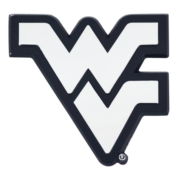 West Virginia University - West Virginia Mountaineers Chrome Emblem Flying WV Primary Logo Chrome
