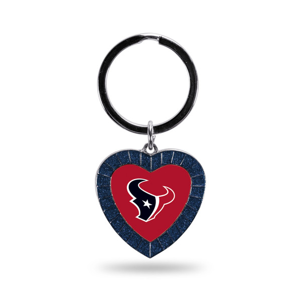 Houston Texans Navy Rhinestone Heart Keychain