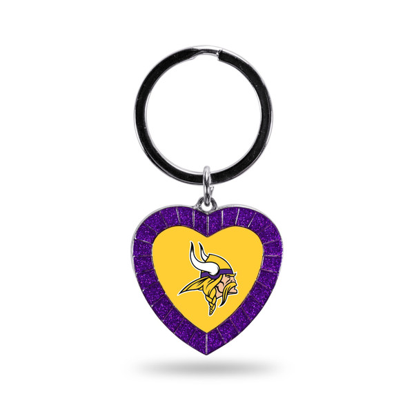 Minnesota Vikings Purple Rhinestone Heart Keychain