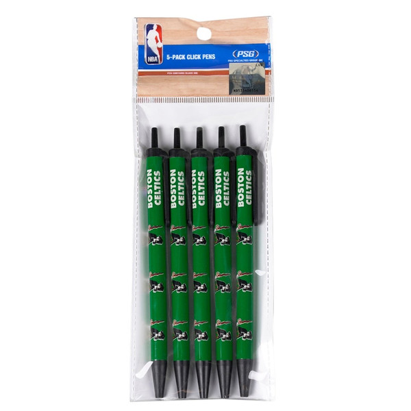 Boston Celtics Pens Click Style 5 Pack Alternate