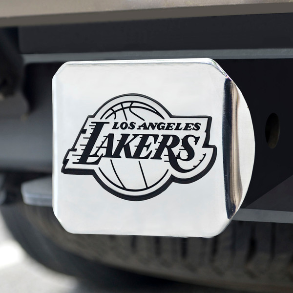 NBA - Los Angeles Lakers Hitch Cover - Chrome on Chrome 3.4"x4"