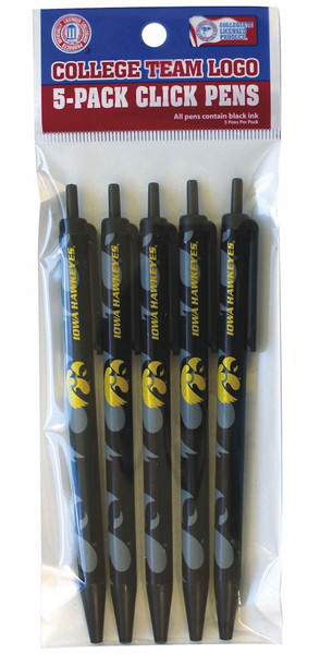 Iowa Hawkeyes Click Pens 5 Pack